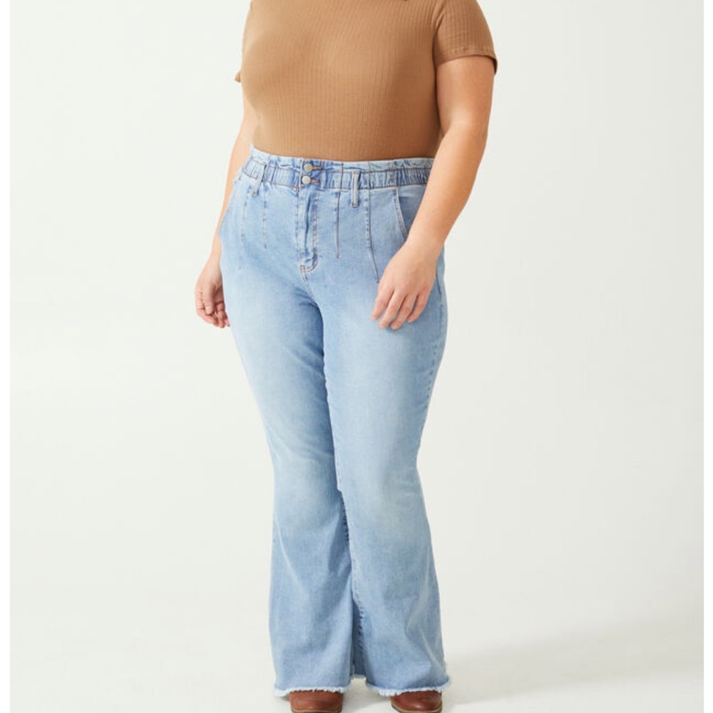 Altar’d State Arula Raw Edge Flare Hem Paperbag Ashlyn Jeans